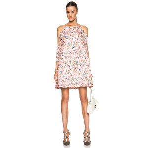 NWT MSGM Silk Ruffle Floral Dress